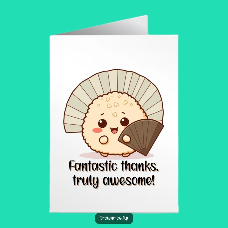 Free Printable Thank You Card: Hidden Rice Ball Thanks, Sweet Downloadable Gift of Gratitude