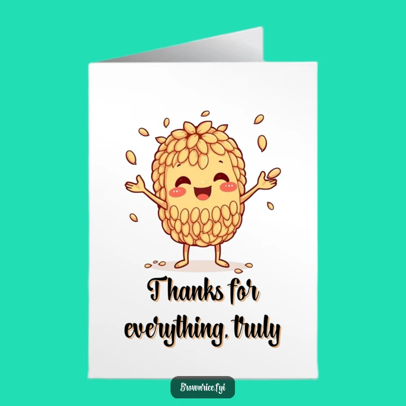 Free Printable Thank You Card: Juggling Rice - Funny Downloadable Gift