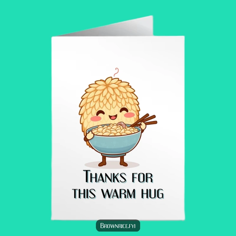 Free Printable Thank You Card: Rice Grain Serving Comfort & Gratitude!