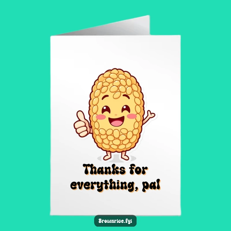 Free Printable Thank You Card: Thumbs Up Rice - Funny Downloadable Gift