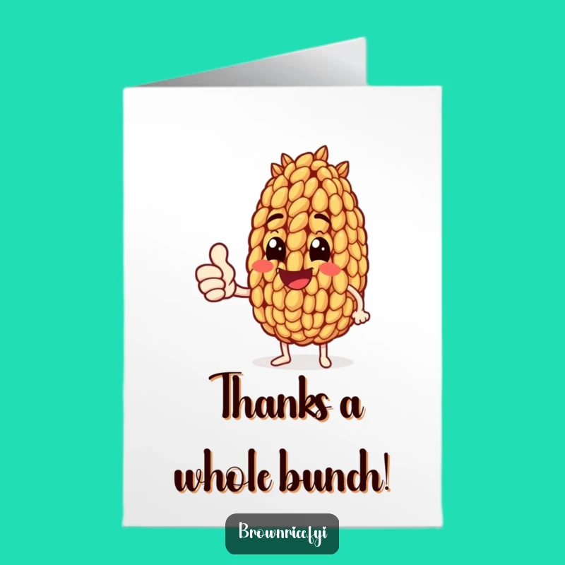 Free Printable Thank You Card: Thumbs Up Rice Grain, Perfect Funny Downloadable Gift!