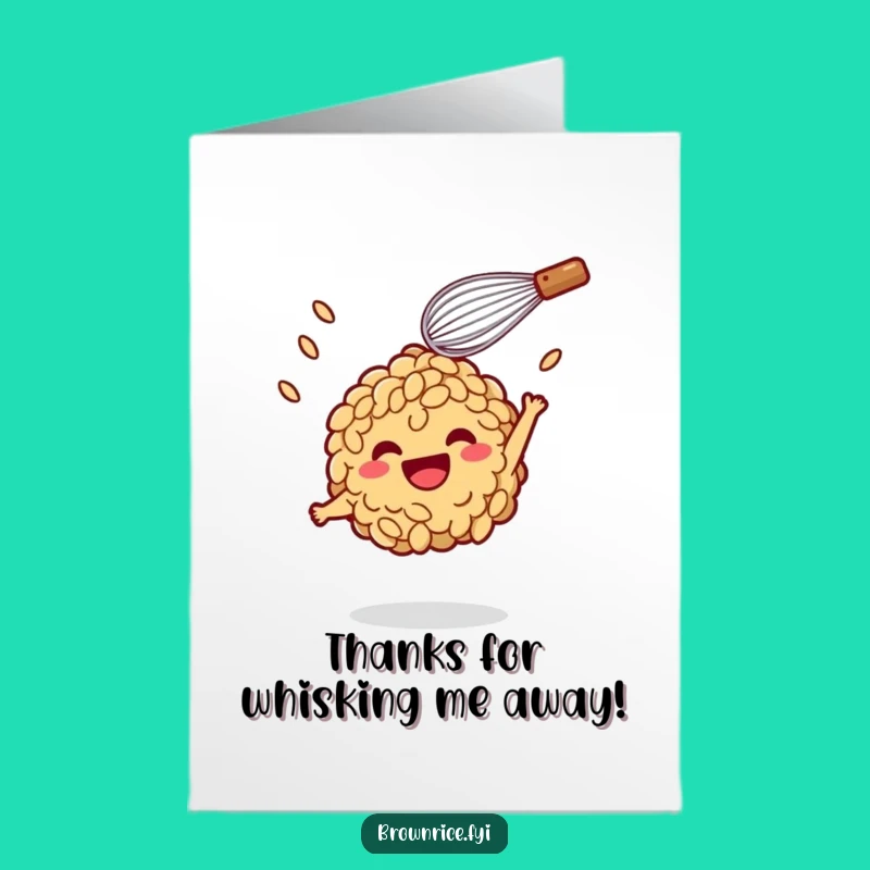 Free Printable Thank You Card: Whisk Tosses Rice Pal - Grateful Downloadable Gift