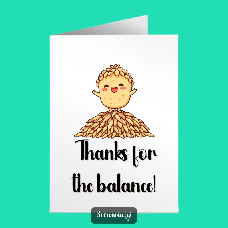 Happy Free Printable Thank You Card: Balanced Rice Pal, Grateful Grin, Downloadable & Print at Home