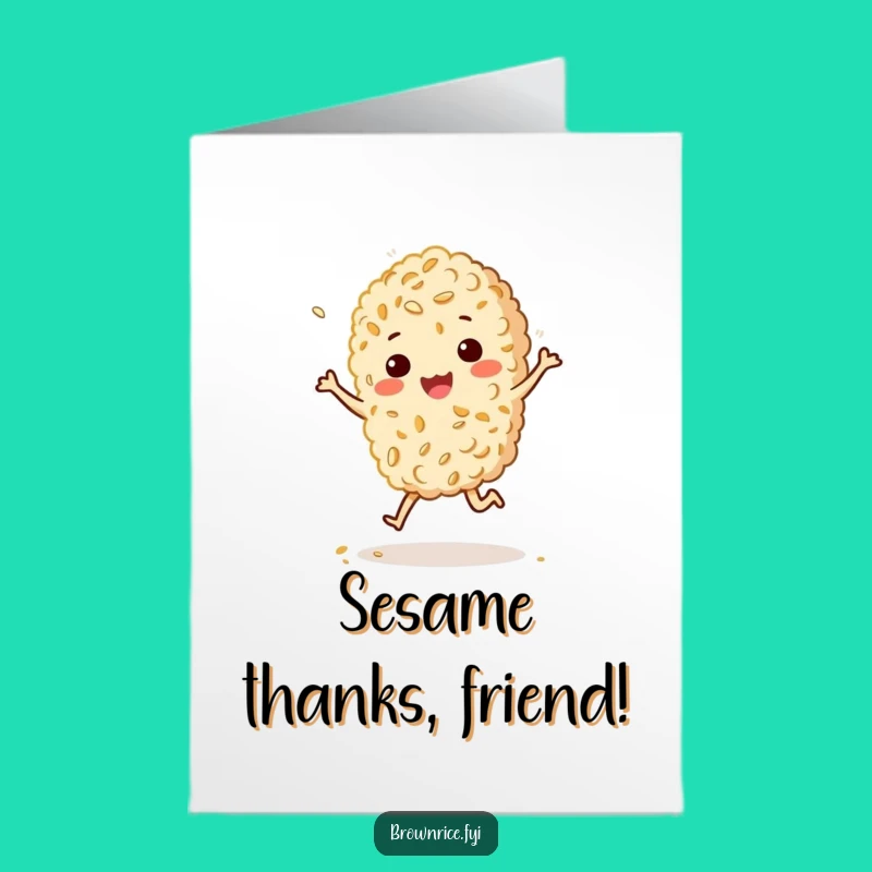 Funny Free Printable Thank You Rice Card - Jigging Sesame Sprinkle Downloadable Gift