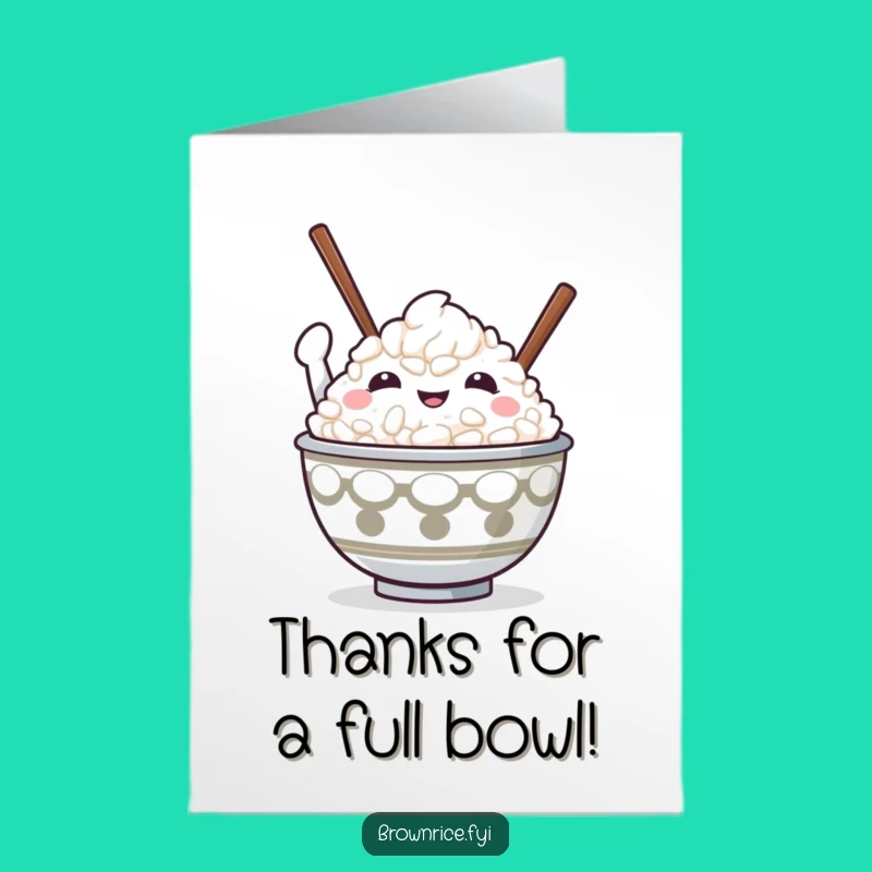 Free Printable Thank You Card: Victorious Rice Bowl, Downloadable Gift