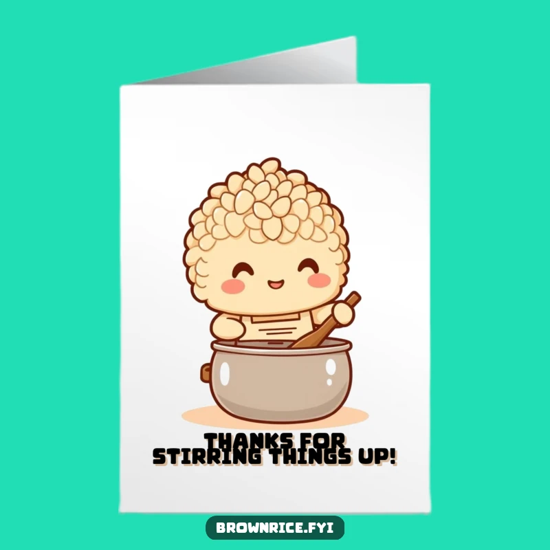 Free Printable Thank You Card: Chef Rice Pal - Grateful Stir, Downloadable Gift