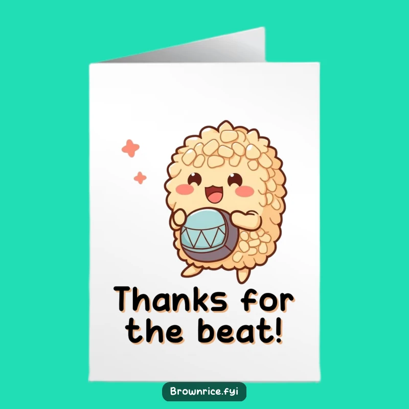 Free Printable Thank You Card: Brown Rice Beats Thank You - Print Today!