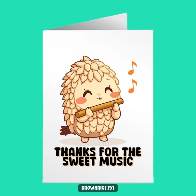 Free Printable Thank You Card: Brown Rice Flutist's Tune Downloadable Gift