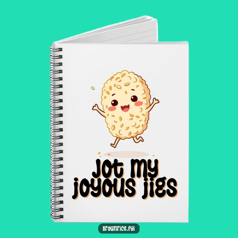 Funny Bouncy Rice Notebook - Happy Jig Journal Gift