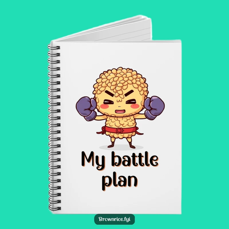 Funny Brown Rice Boxer Notebook: Jot Down Plans with Fighting Focus