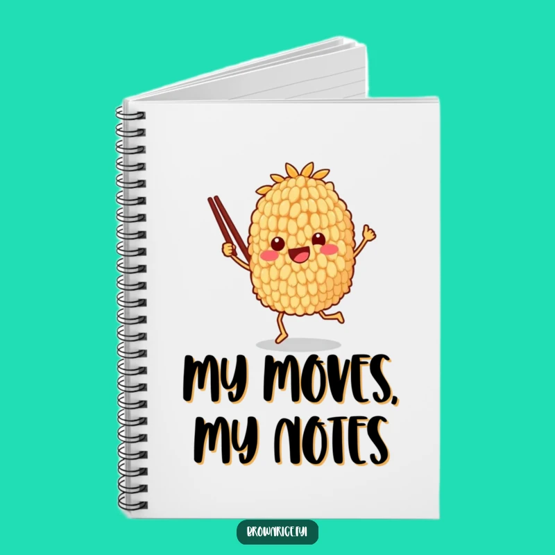 Funny Brown Rice Dancing Notebook - Journal with Joyful Character