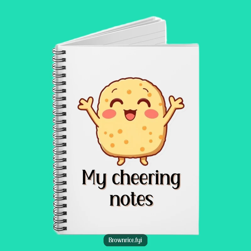 Funny Cheering Brown Rice Patty Notebook, Energetic Journal for a Motivational Gift