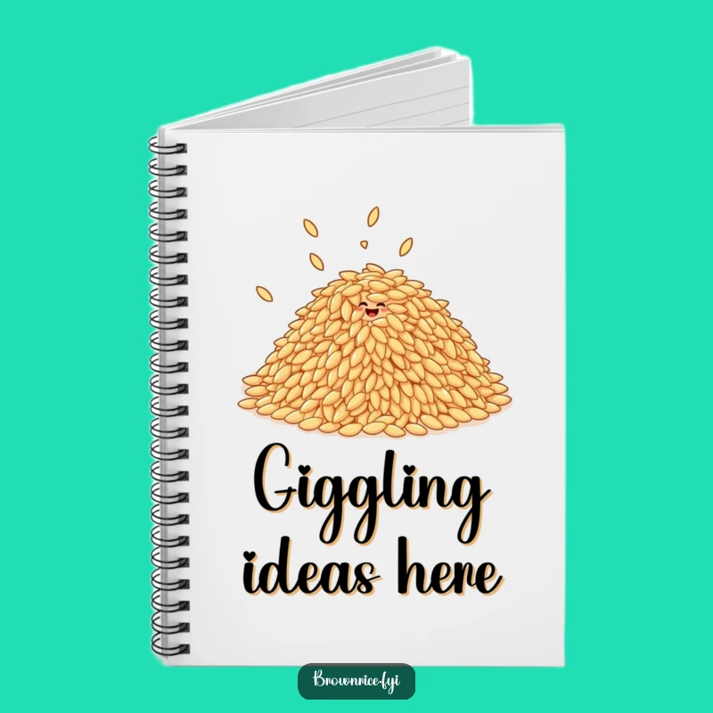 Funny Giggling Rice Grains Notebook, Joyful Journal for a Happy Gift