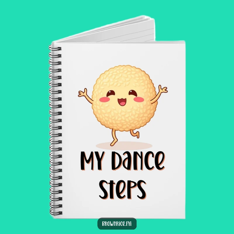 Funny Journal Brown Rice Ball Notebook - Cute Cartoon Dancing Diary