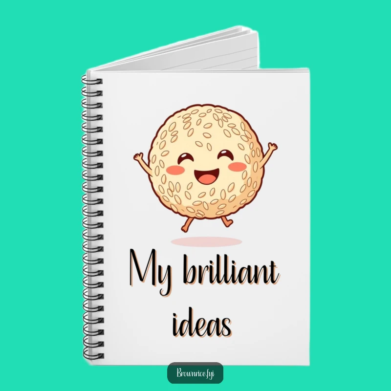Funny Journal Brown Rice Ball Notebook - Cute Cartoon Jumping Diary Gift