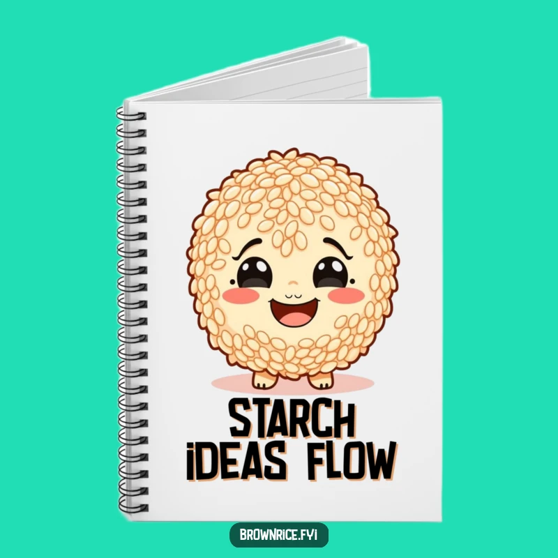 Funny Starchy Smile Brown Rice Notebook: Journal Grain Character Gift