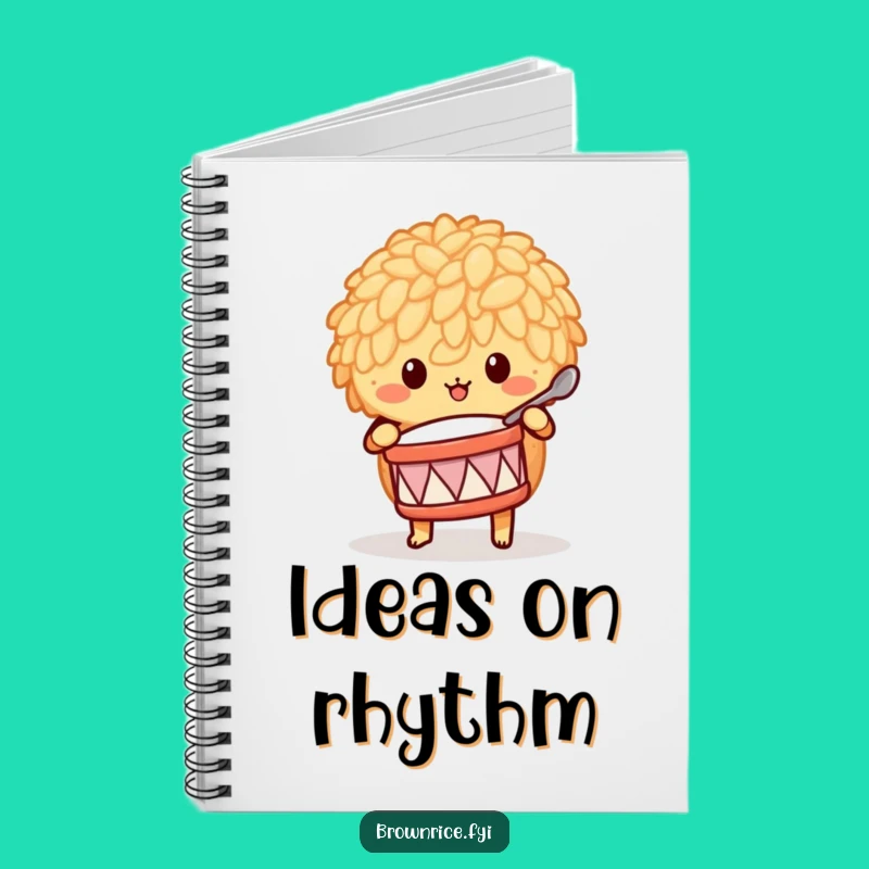 Funny Brown Rice Drummer Notebook - Journal Musical Grain Character Gift