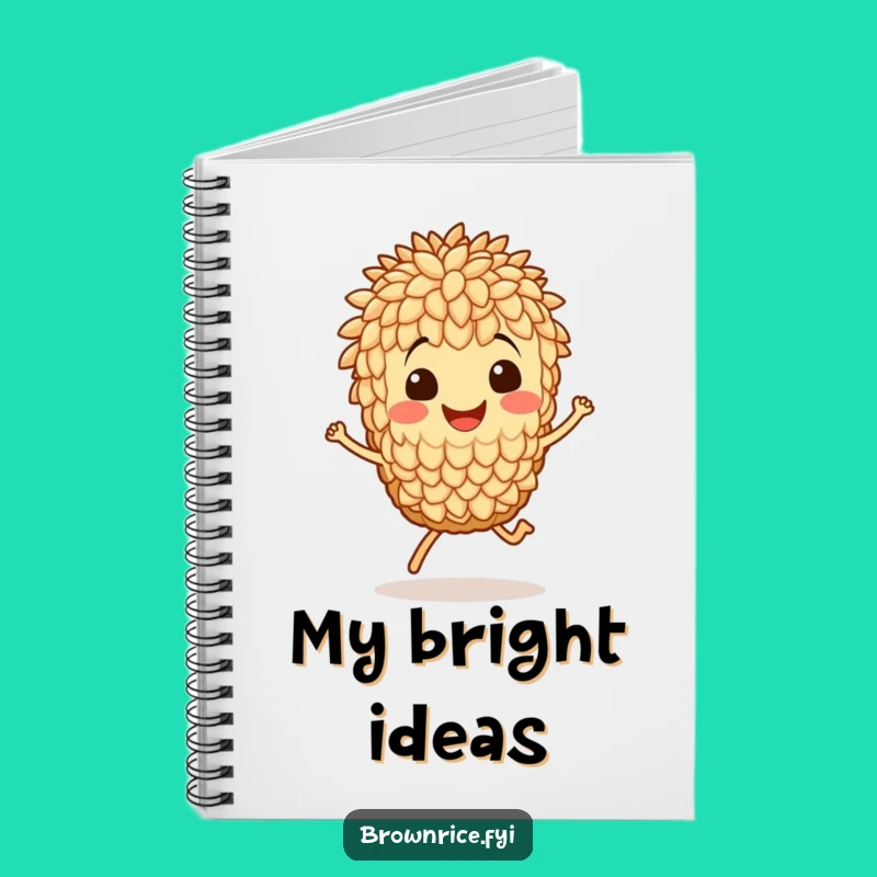 Funny Brown Rice Hop Notebook: Jot Down Ideas with a Dancing Grain Character!