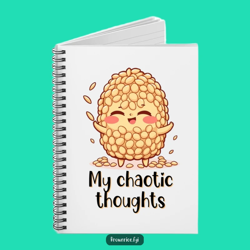 Funny Brown Rice Juggling Notebook: Winking Character Journal, Perfect Gift for Multitaskers