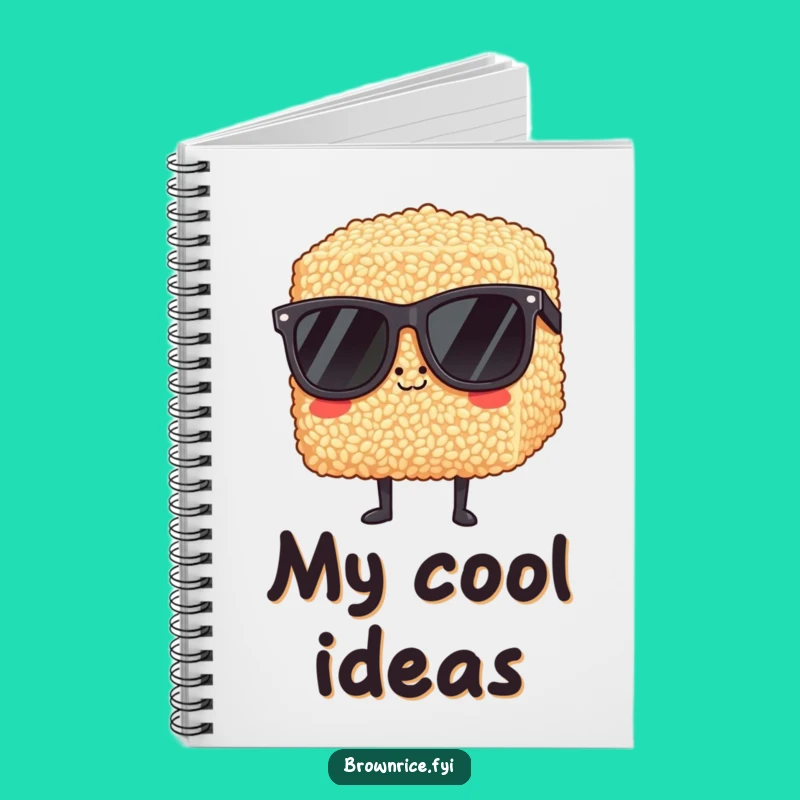 Funny Cool Brown Rice Sunglasses Notebook, Hipster Journal for a Chill Gift