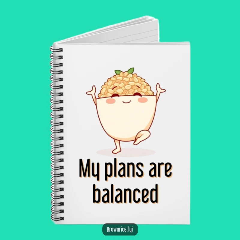 Funny Brown Rice Yoga Bowl Notebook: Journal Your Peaceful Thoughts