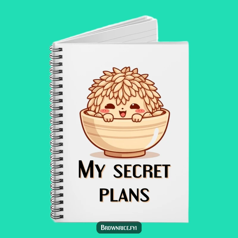 Funny Brown Rice Mischief Notebook: Jot Down Secrets with a Peeking Grain!