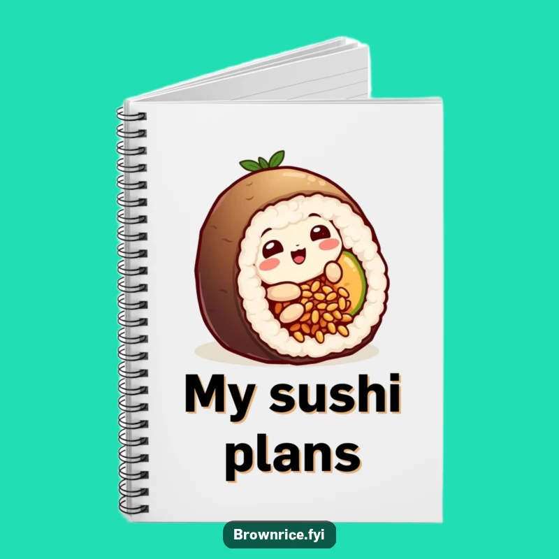 Funny Sushi Rice Grain Notebook: Playful Character's Sushi Notes