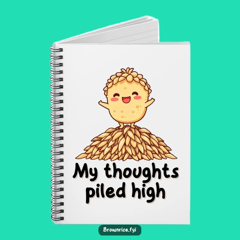 Funny Balancing Rice Brown Notebook - Jot Down Balanced Thoughts!