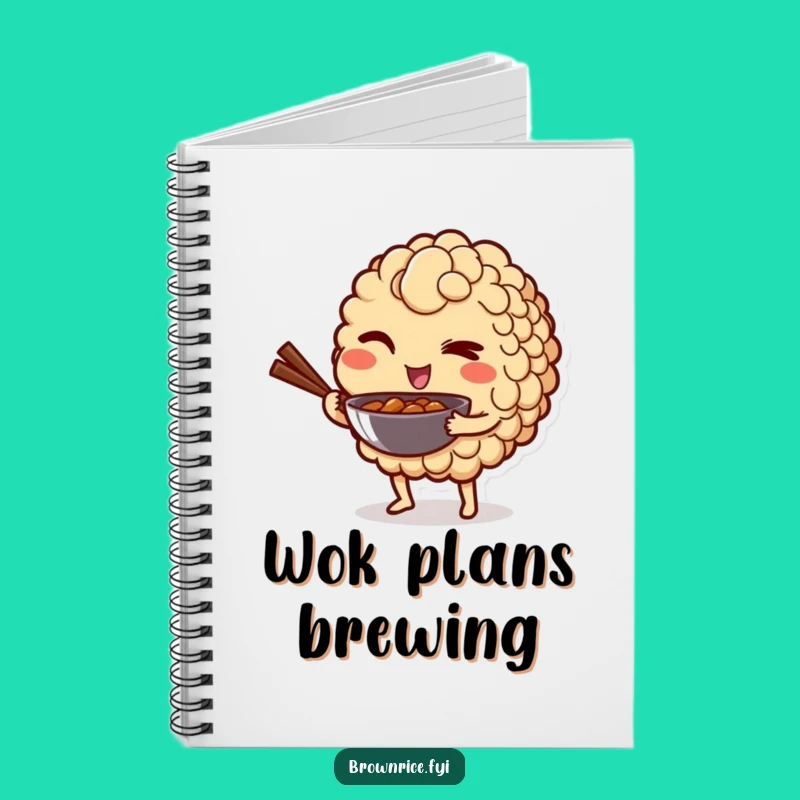 Funny Winking Rice Notebook - Playful Wok Journal Gift