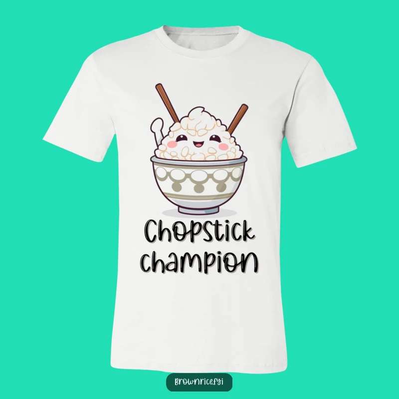 Funny Victory Rice Bowl Tee: Champion Character Apparel, Great Gift