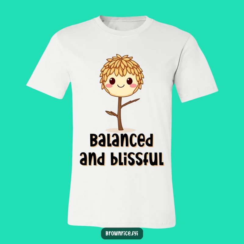 Funny Balancing Rice Grain Tee Shirt, Whimsical Food Graphic for a Gentle Gift