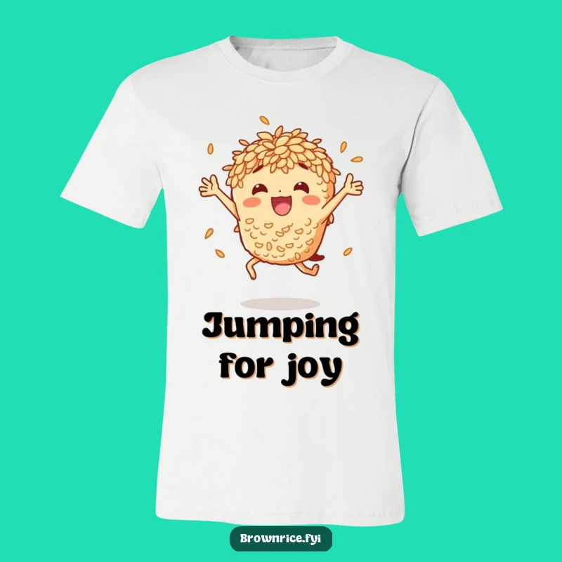 Funny Brown Rice Jumping Tee: Hilarious Character Shirt, Perfect Gift Apparel