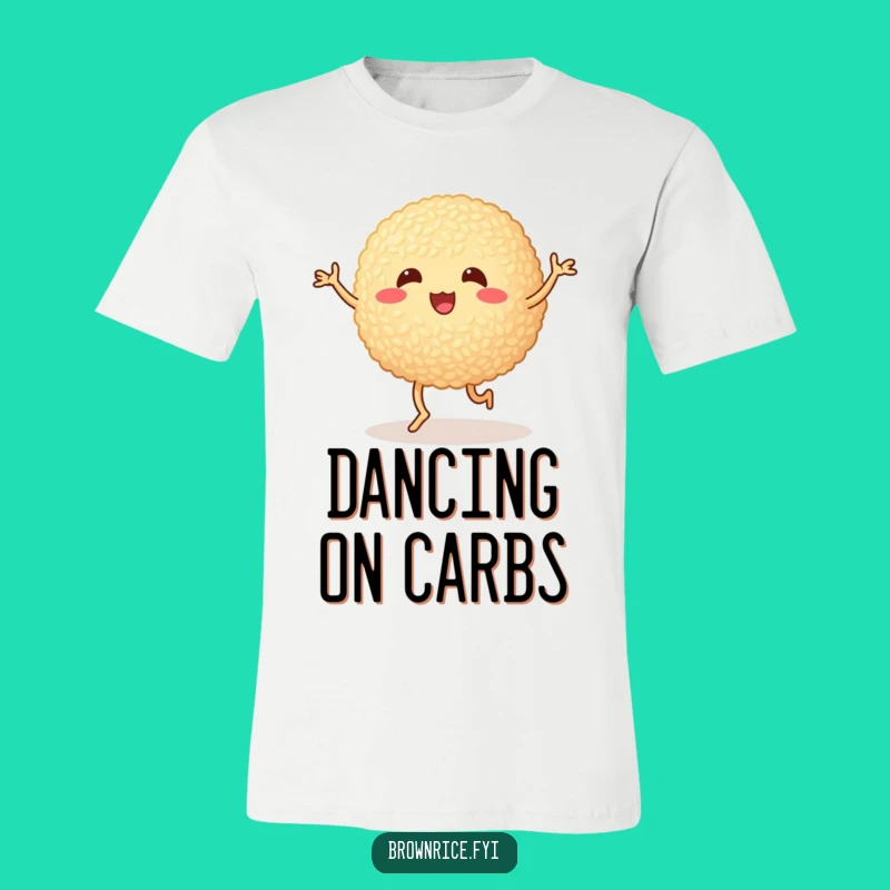 Funny Dancing Brown Rice Ball T-Shirt - Wobbly Legs Cartoon Tee Fun