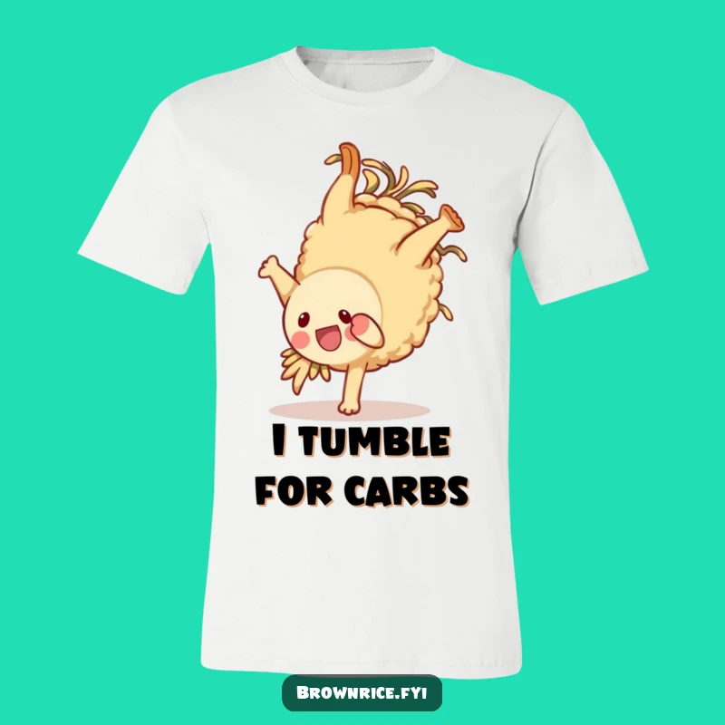 Funny Brown Rice Somersault Tee: Cheerful Character T-Shirt, Hilarious Gift Idea