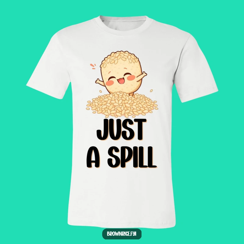 Funny Slipping Rice Brown T-Shirt - Wear Your Clumsy Moments!