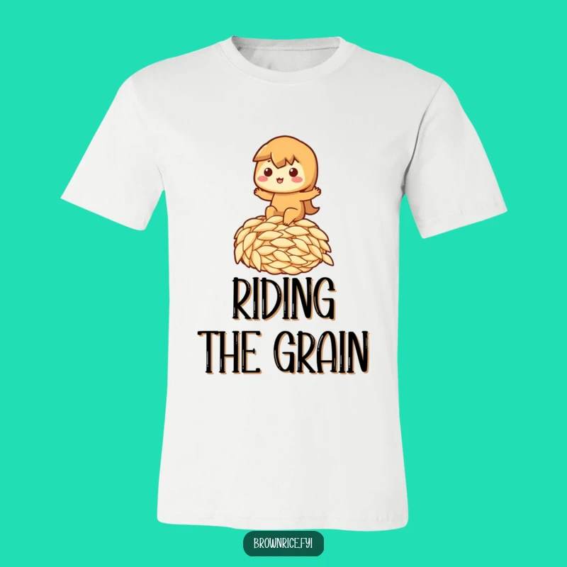 Funny Riding Rice Brown T-Shirt - Wear Your Joyful Adventure!