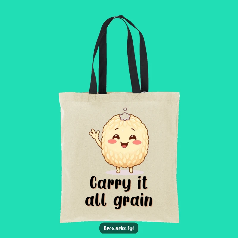 Funny Brown Rice Grain Tote Bag: Carry Your Laughs in Style