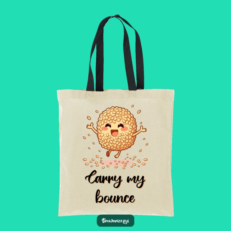 Funny Bouncing Brown Rice Tote Bag: Carry the energy, great funny gift!