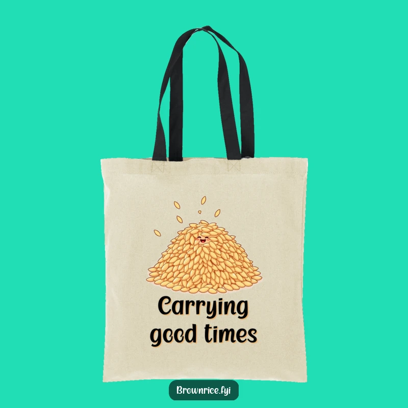 Funny Giggling Rice Grains Tote Bag, Joyful Carry-All for a Happy Gift
