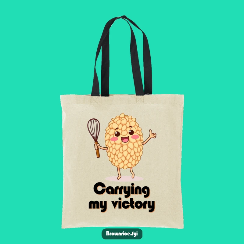 Funny Rice Grain Victory Dance Tote Bag: Carry Your Culinary Dreams