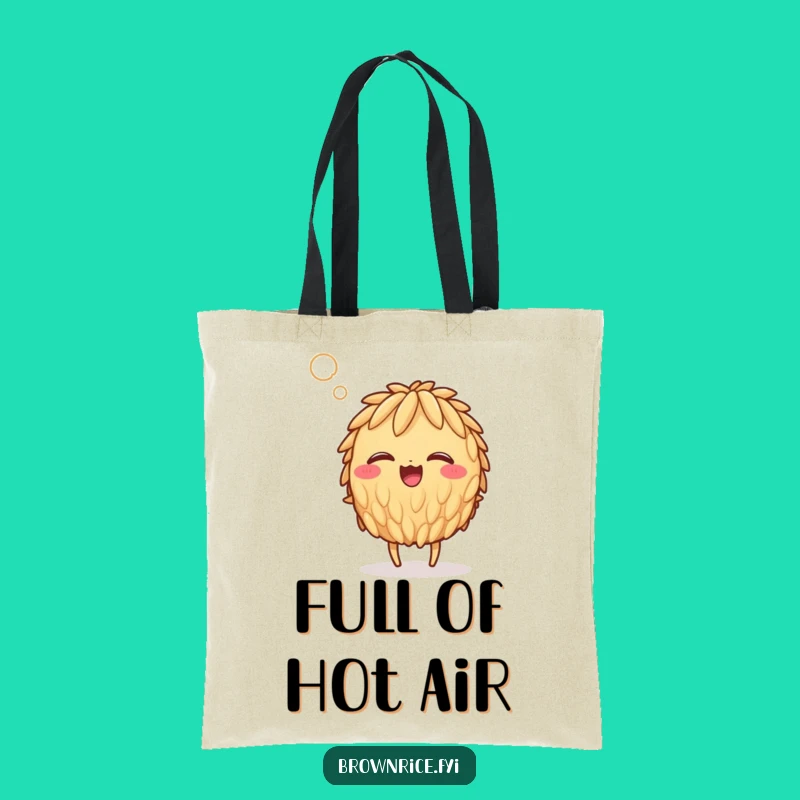 Funny Steamy Rice Grain Tote Bag: Giggling Character for Grocery Humor