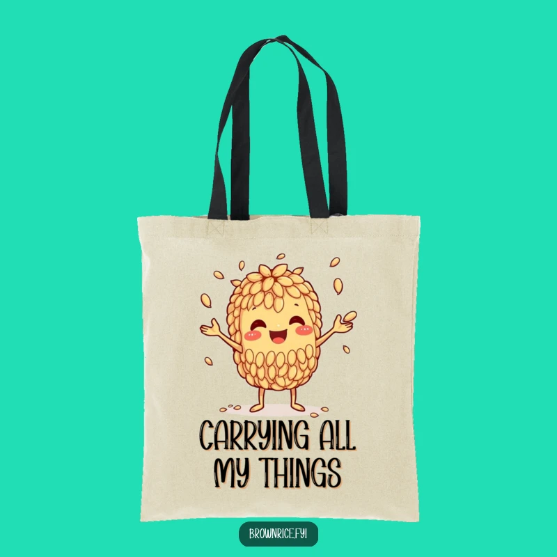 Funny Brown Rice Juggler Tote Bag: Carry It All with a Skilled Grain!