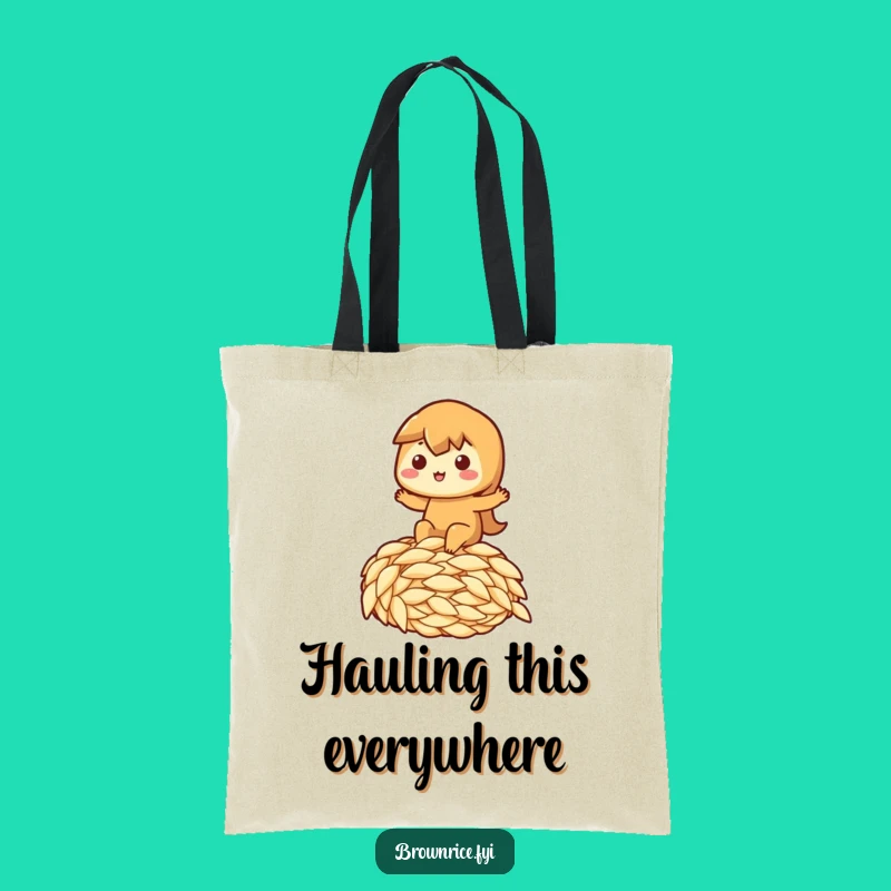 Funny Riding Rice Brown Tote Bag - Carry Your Happiness Everywhere!