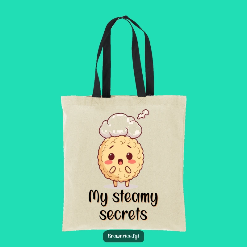 Funny Brown Rice Surprise Tote Bag: Steaming Character Carry-all, Practical Fun Gift