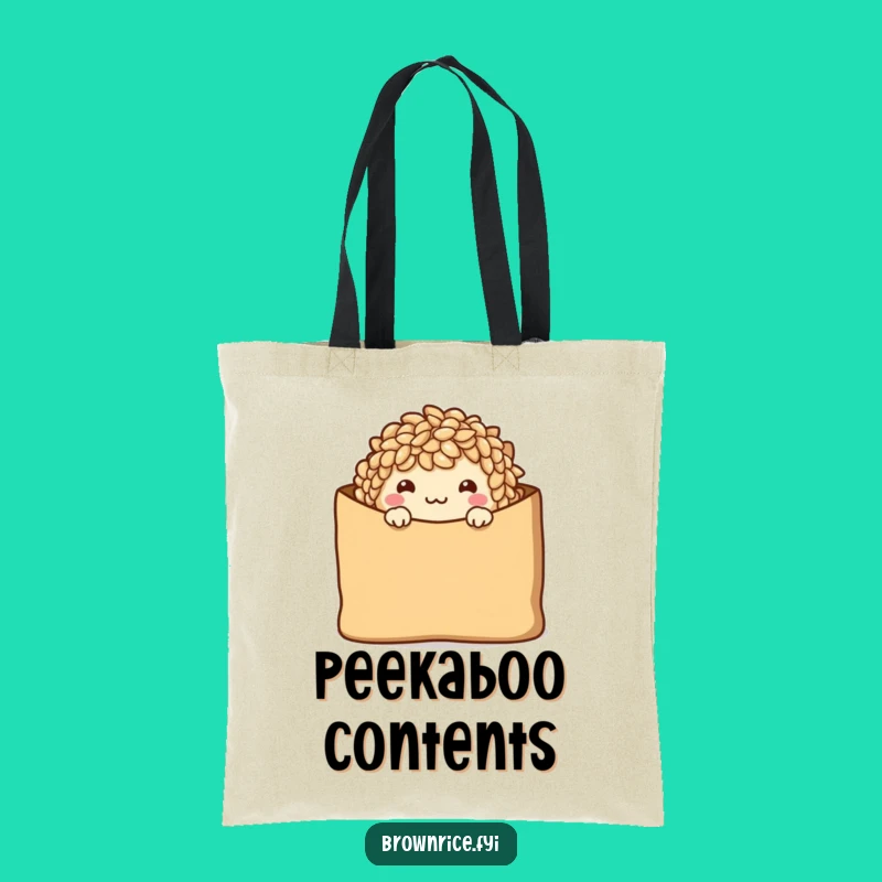 Funny Shy Brown Rice Tote Bag: Carry Your Essentials with Sweet Charm